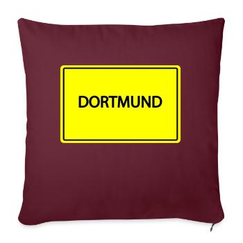 ortsschild dortmund - Sofakissenbezug 45 x 45 cm - Burgunderrot - Vorne