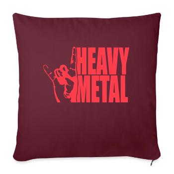 Heavy Metal Rock Musique Cors Geste Main Texte Logo - Housse de coussin décorative 45 x 45 cm - bordeaux - Devant