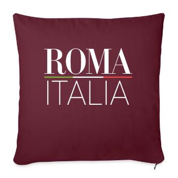 Roma - Italia - Housse de coussin décorative 45 x 45 cm - bordeaux - Devant