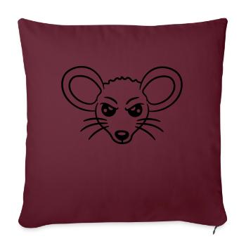 Mouse looks angry angry frustrated angry aggressive - Sofa pillowcase 17,3'' x 17,3'' (45 x 45 cm) - burgundy - Front