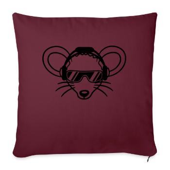 Mouse Sunglasses Cool Headphones Party Music Listening - Sofa pillowcase 17,3'' x 17,3'' (45 x 45 cm) - burgundy - Front