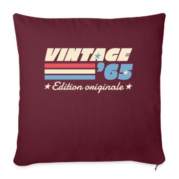 Célébrez un soixantenaire de légende avec humour - Housse de coussin décorative 45 x 45 cm - bordeaux - Devant