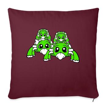 2 Tortues Enfants Famille Maman Papa Maman Papa - Housse de coussin décorative 45 x 45 cm - bordeaux - Devant