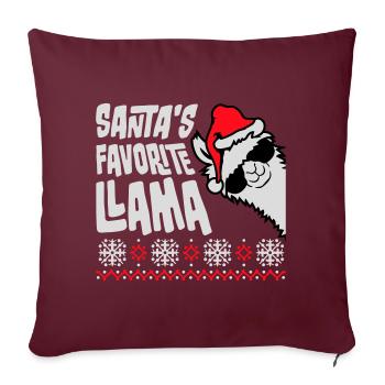 Santa's Favorite Llama Cool Side Sunglasses - Sofa pillowcase 17,3'' x 17,3'' (45 x 45 cm) - burgundy - Front