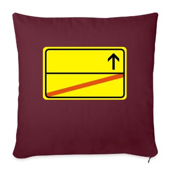 Ortsausgangsschild vide - Housse de coussin décorative 45 x 45 cm - bordeaux - Devant