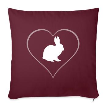 lièvre - Housse de coussin décorative 45 x 45 cm - bordeaux - Devant