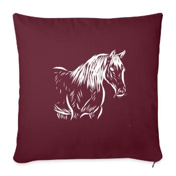 Cheval - Housse de coussin décorative 45 x 45 cm - bordeaux - Devant
