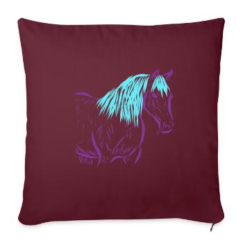 Cheval - Housse de coussin décorative 45 x 45 cm - bordeaux - Devant