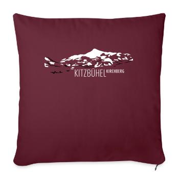 Kirchberg Kitzbühel - Housse de coussin décorative 45 x 45 cm - bordeaux - Devant