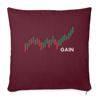 Forex Trader - Candlestick Chart - Chemise de trading - Housse de coussin décorative 45 x 45 cm - bordeaux - Devant