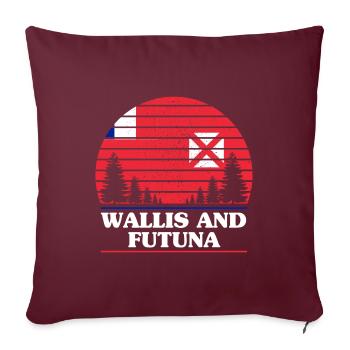 Wallis und Futuna - Sofakissenbezug 45 x 45 cm - Burgunderrot - Vorne
