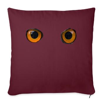 Yeux de hibou - Housse de coussin décorative 45 x 45 cm - bordeaux - Devant