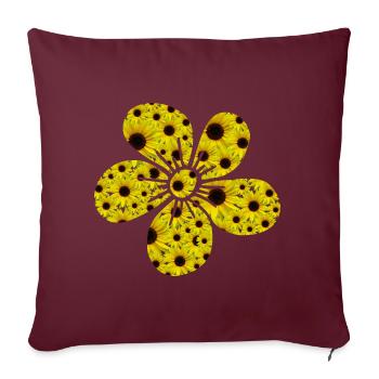 Flower of sunflowers, flower, sunflower, floral - Sofa pillowcase 17,3'' x 17,3'' (45 x 45 cm) - burgundy - Front