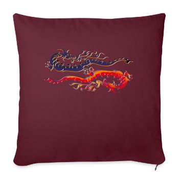 Dragons - Housse de coussin décorative 45 x 45 cm - bordeaux - Devant