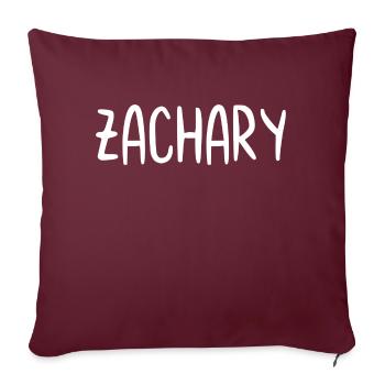 Zachary Custom Name Schriftart Text Geburtstag - Sofakissenbezug 45 x 45 cm - Burgunderrot - Vorne