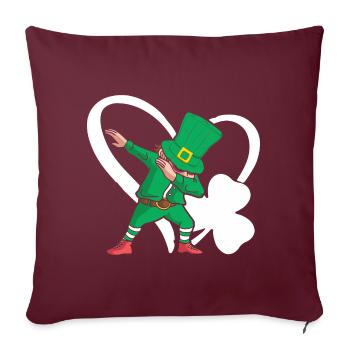 Dabbing St. Patty Cloverleaf Chapeau Coeur - Housse de coussin décorative 45 x 45 cm - bordeaux - Devant