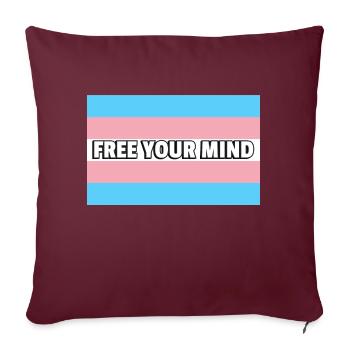Trans Pride BEFREIEN SIE IHREN GEIST - Sofakissenbezug 45 x 45 cm - Burgunderrot - Vorne