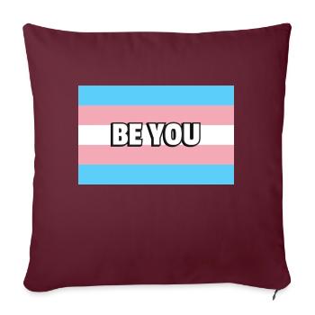 Fierté trans SOYEZ VOUS - Housse de coussin décorative 45 x 45 cm - bordeaux - Devant