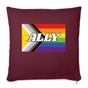 Drapeau de progrès Ally Inclusive Pride - Housse de coussin décorative 45 x 45 cm - bordeaux - Devant
