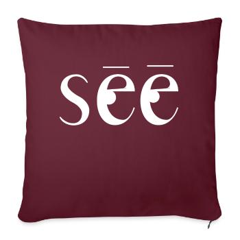 see voir original cadeau - Housse de coussin décorative 45 x 45 cm - bordeaux - Devant