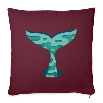 Whale Tail - Sofakissenbezug 45 x 45 cm - Burgunderrot - Vorne
