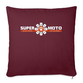 SUPER MOTO Monkey Circle rouge - Housse de coussin décorative 45 x 45 cm - bordeaux - Devant