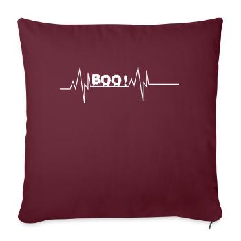 Boo Herzschlag - Sofakissenbezug 45 x 45 cm - Burgunderrot - Vorne