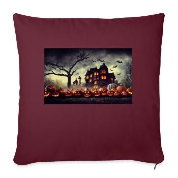 Paysage d’Halloween - Housse de coussin décorative 45 x 45 cm - bordeaux - Devant