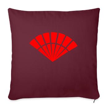 Japanisches Symbol, Fächer - Sofakissenbezug 45 x 45 cm - Burgunderrot - Vorne