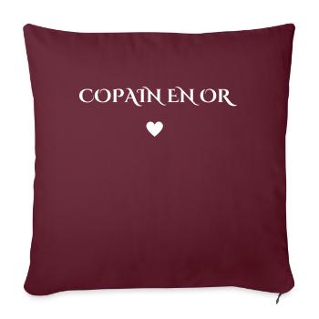copain en or - Housse de coussin décorative 45 x 45 cm - bordeaux - Devant