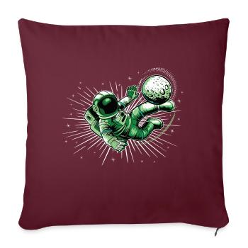 Fußball Astronaut - Sofakissenbezug 45 x 45 cm - Burgunderrot - Vorne