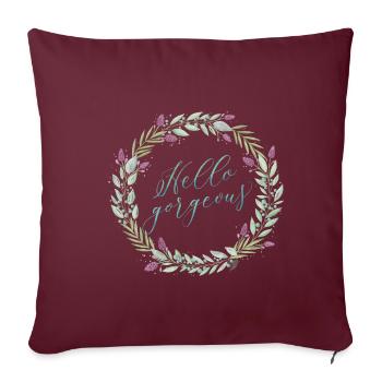 Bonjour belle - Housse de coussin décorative 45 x 45 cm - bordeaux - Devant