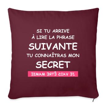 je vais être mamie - Housse de coussin décorative 45 x 45 cm - bordeaux - Devant