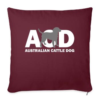 Chien Hund - Housse de coussin décorative 45 x 45 cm - bordeaux - Devant