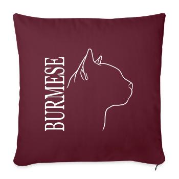 Profil Burmese Chats Chat Wilsigns - Housse de coussin décorative 45 x 45 cm - bordeaux - Devant
