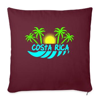 Costa Rica - Housse de coussin décorative 45 x 45 cm - bordeaux - Devant