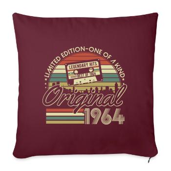 1964 Jahrgang Vintage Retro Geburtstag Geschenk - Sofakissenbezug 45 x 45 cm - Burgunderrot - Vorne