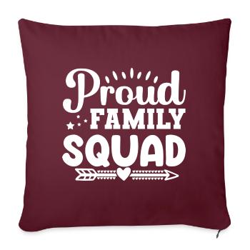 La fière escouade familiale - Housse de coussin décorative 45 x 45 cm - bordeaux - Devant