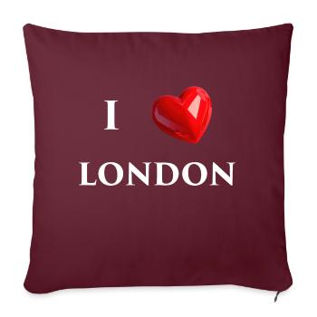 I Love London - White Text - Sofa pillowcase 17,3'' x 17,3'' (45 x 45 cm) - burgundy - Front