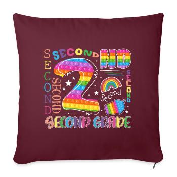 2nd grade Pop It school child - Sofa pillowcase 17,3'' x 17,3'' (45 x 45 cm) - burgundy - Front