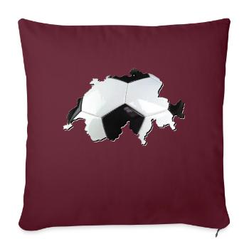 Carte de la Suisse – le vrai football - Housse de coussin décorative 45 x 45 cm - bordeaux - Devant