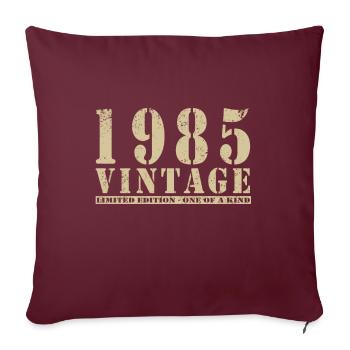 Original 1985 Vintage Vintage anniversaire rétro - Housse de coussin décorative 45 x 45 cm - bordeaux - Devant