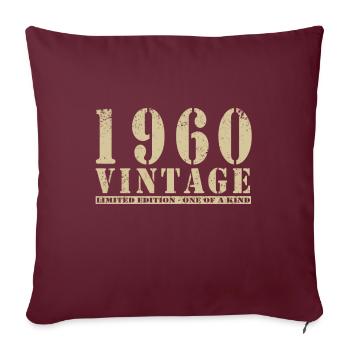 Original 1960 Vintage Vintage anniversaire rétro - Housse de coussin décorative 45 x 45 cm - bordeaux - Devant