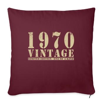 Original 1970er Jahre Vintage Vintage Retro Geburtstag - Sofakissenbezug 45 x 45 cm - Burgunderrot - Vorne