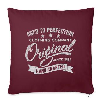 Original 1982 Vintage Rétro 1982 Anniversaire 1982 - Housse de coussin décorative 45 x 45 cm - bordeaux - Devant