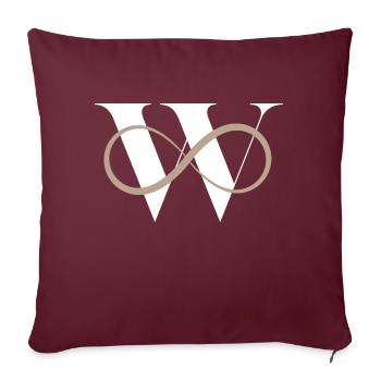 Lettre w infinie - Housse de coussin décorative 45 x 45 cm - bordeaux - Devant