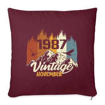 38e anniversaire - Légendaire depuis novembre 1987 - Housse de coussin décorative 45 x 45 cm - bordeaux - Devant