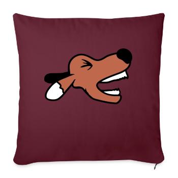 Chien, en colère, mordant, dangereux, aboiement, aboiement, fort, jappement - Housse de coussin décorative 45 x 45 cm - bordeaux - Devant