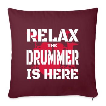 Relax Drummer 2 - Sofakissenbezug 45 x 45 cm - Burgunderrot - Vorne