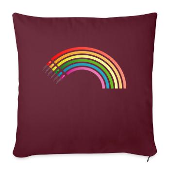 Regenbogen LED - Sofakissenbezug 45 x 45 cm - Burgunderrot - Vorne